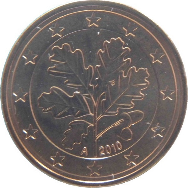 Germany 5 Euro cent (2010) "A" KM#