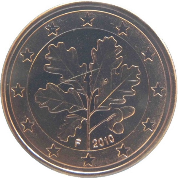 Германия 5 Евро цент (2010) "F" KM#