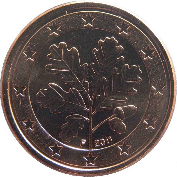 Германия 1 Евро цент (2011) "F" KM#