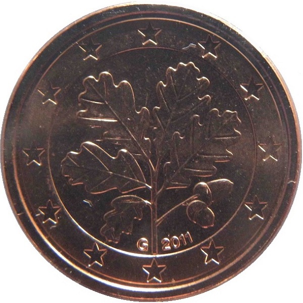Германия 1 Евро цент (2011) "G" KM#