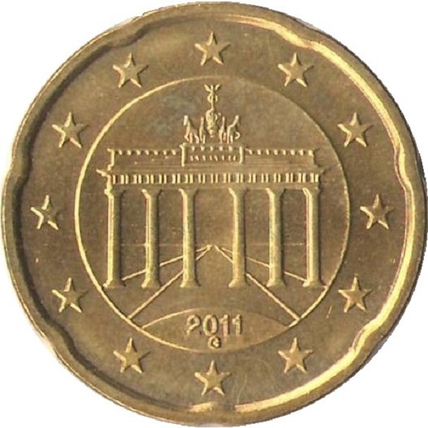 Германия 20 Евро цент (2011) "D" KM#