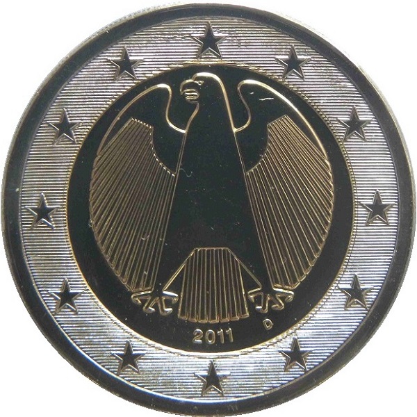 Германия 2 Евро (2011) "D" KM#