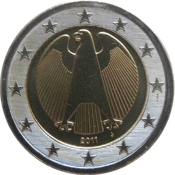 Германия 2 Евро (2011) "J" KM#
