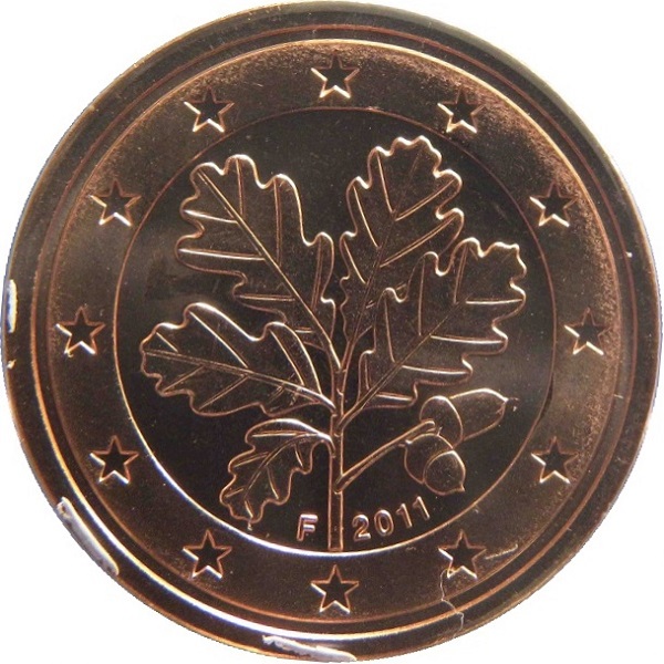 Германия 2 Евро цент (2011) "F" KM#