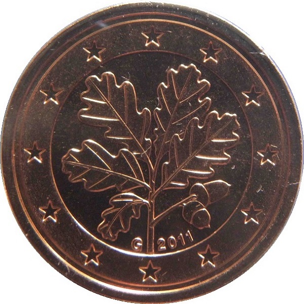 Германия 2 Евро цент (2011) "G" KM#