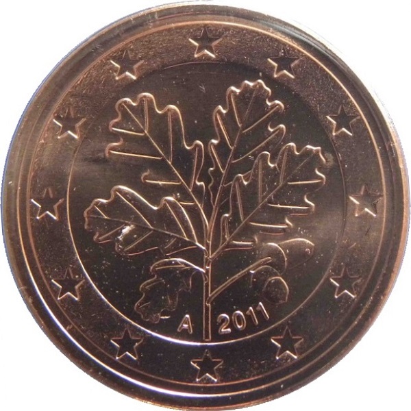 Германия 5 Евро цент (2011) "A" KM#