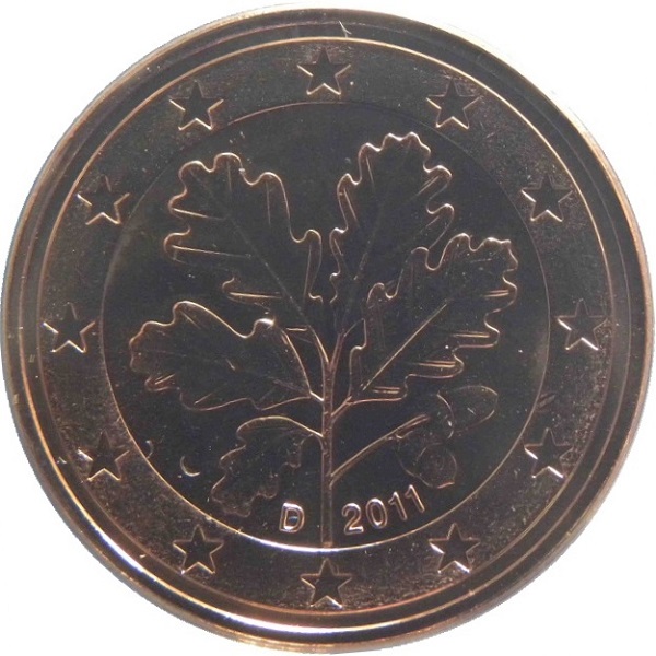 Германия 5 Евро цент (2011) "D" KM#