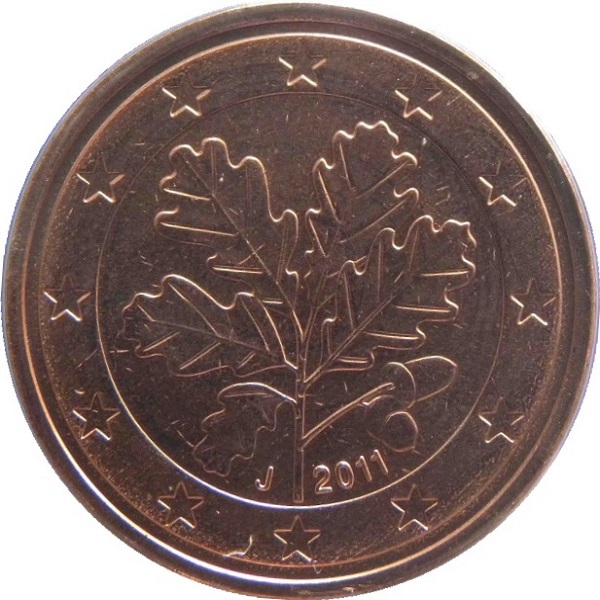 Германия 5 Евро цент (2011) "J" KM#