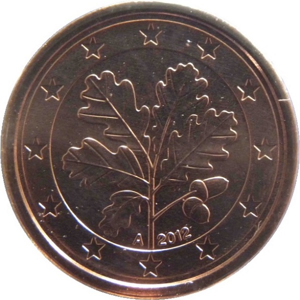 Германия 1 Евро цент (2012) "A" KM#