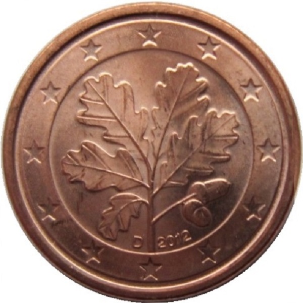 Германия 1 Евро цент (2012) "D" KM#
