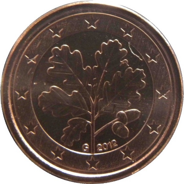 Германия 1 Евро цент (2012) "G" KM#