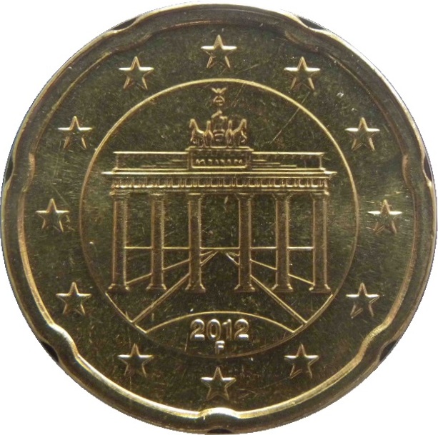 Германия 20 Евро цент (2012) "F" KM#