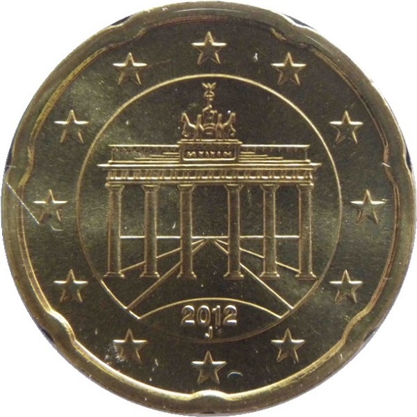 Германия 20 Евро цент (2012) "J" KM#