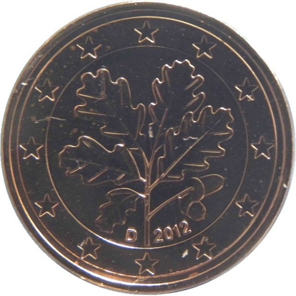 Германия 5 Евро цент (2012) "D" KM#