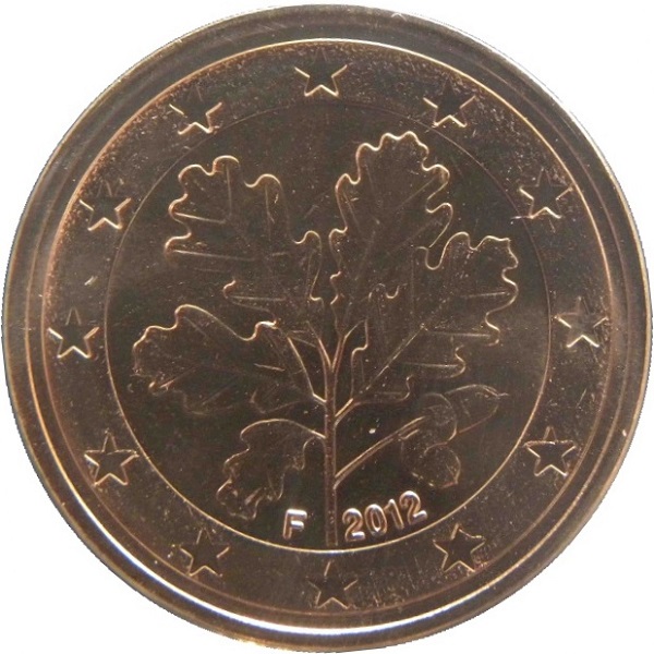 Германия 5 Евро цент (2012) "F" KM#