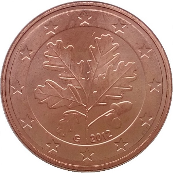 Germany 5 Euro cent (2012) "G" KM#