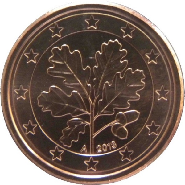 Германия 1 Евро цент (2013) "A" KM#