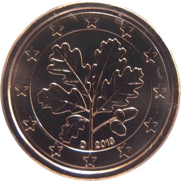 Germany 1 Euro cent (2013) "D" KM#