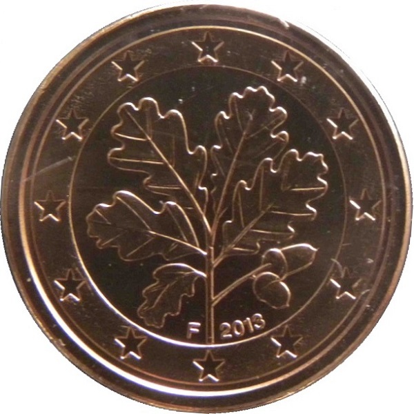 Germany 1 Euro cent (2013) "F" KM#