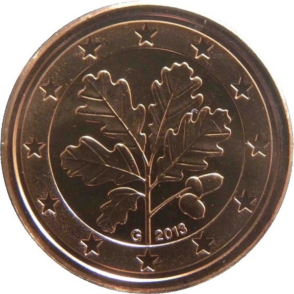 Германия 1 Евро цент (2013) "G" KM#
