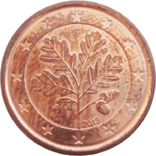 Германия 1 Евро цент (2013) "J" KM#