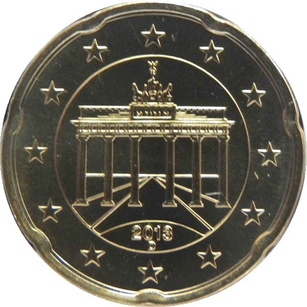 Germany 20 Euro cent (2013) "D" KM#