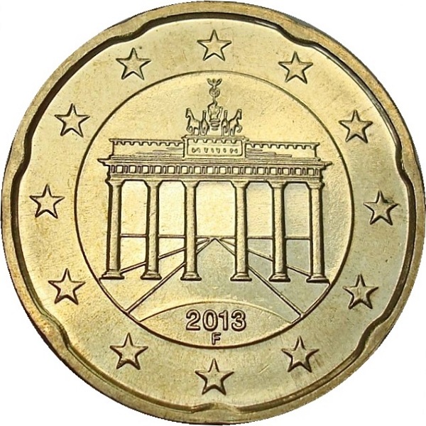 Германия 20 Евро цент (2013) "F" KM#