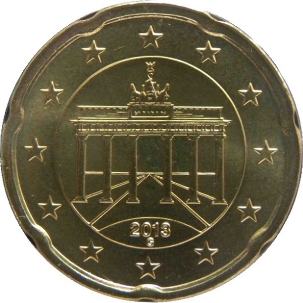 Германия 20 Евро цент (2013) "G" KM#