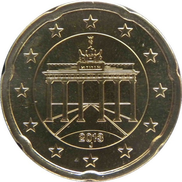 Германия 20 Евро цент (2013) "J" KM#