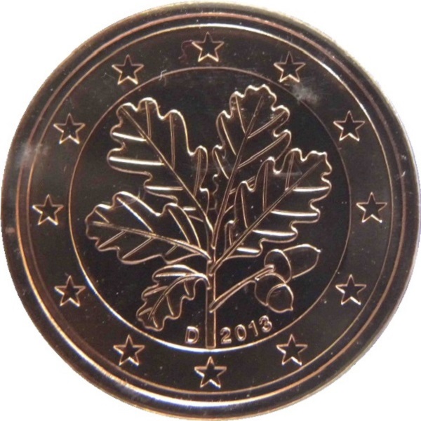 Germany 2 Euro cent (2013) "D" KM#