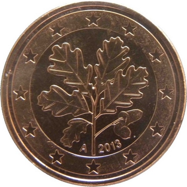 Германия 5 Евро цент (2013) "A" KM#