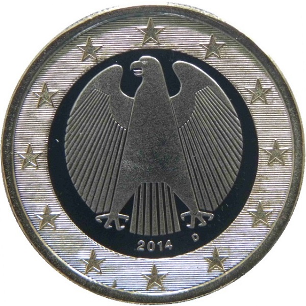 Германия 1 Евро (2014) "D" KM#