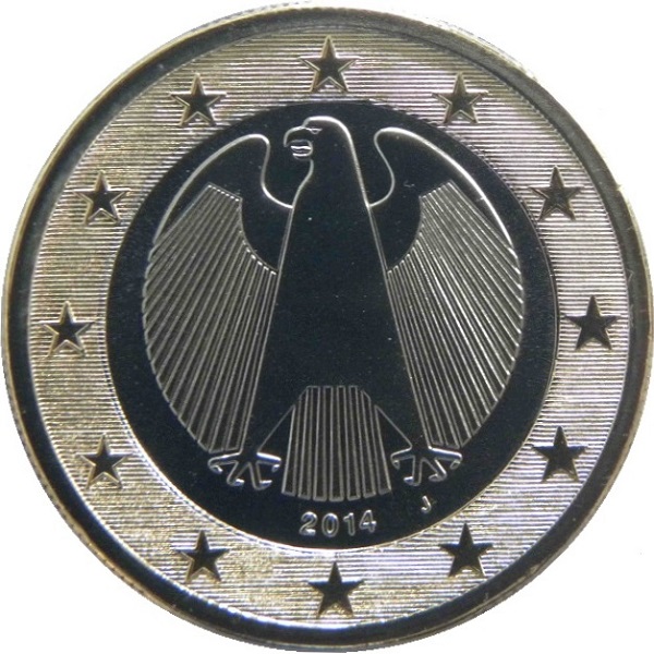 Германия 1 Евро (2014) "J" KM#