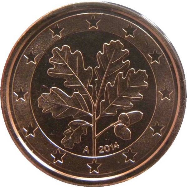 Германия 1 Евро цент (2014) "A" KM#