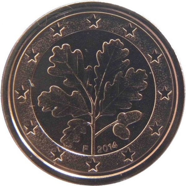 Германия 1 Евро цент (2014) "F" KM#