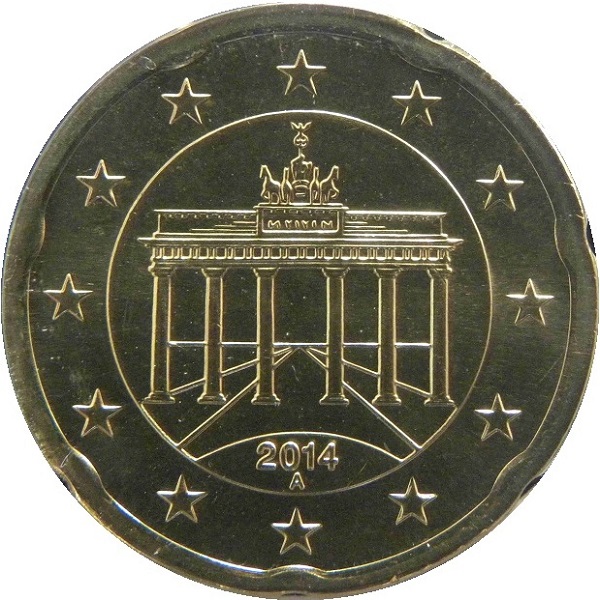 Германия 20 Евро цент (2014) "A" KM#