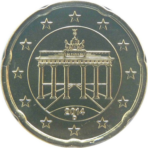Германия 20 Евро цент (2014) "D" KM#