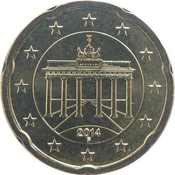 Германия 20 Евро цент (2014) "F" KM#