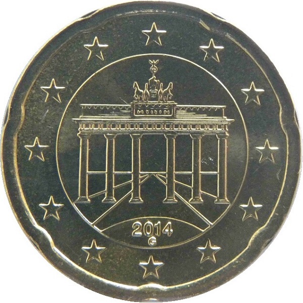 Германия 20 Евро цент (2014) "G" KM#