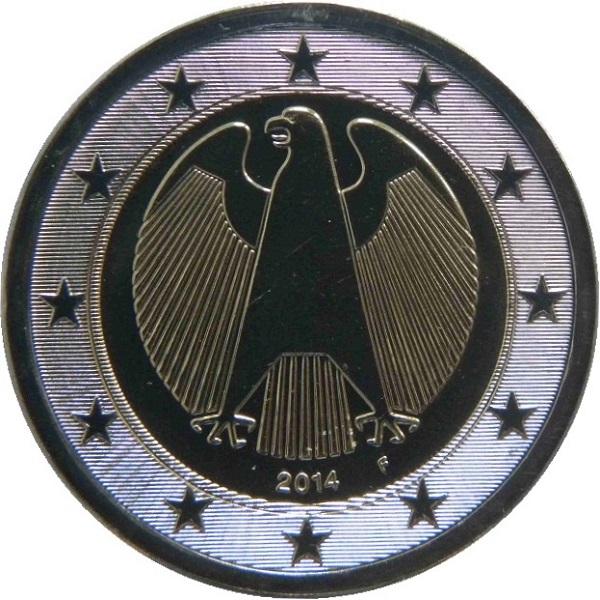 Германия 2 Евро (2014) "F" KM#
