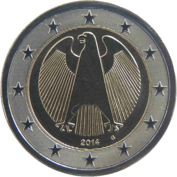 Германия 2 Евро (2014) "G" KM#