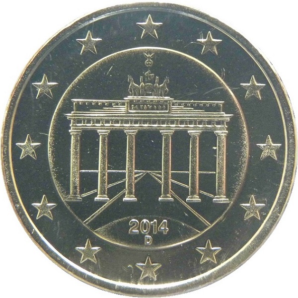 Германия 50 Евро цент (2014) "D" KM#