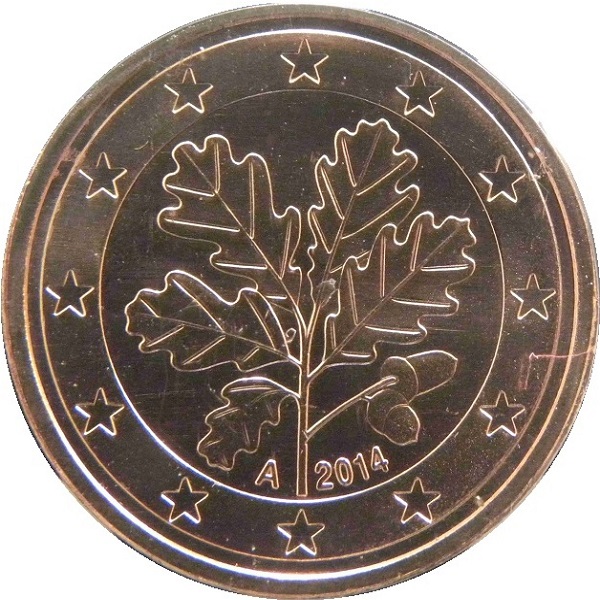 Германия 5 Евро цент (2014) "A" KM#