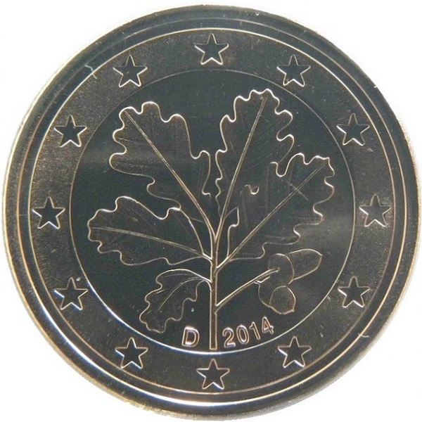 Германия 5 Евро цент (2014) "D" KM#