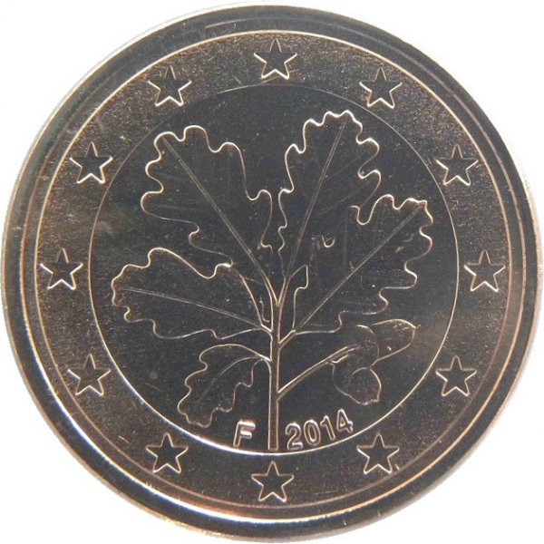 Германия 5 Евро цент (2014) "F" KM#