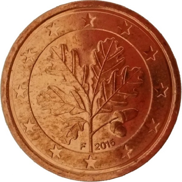 Германия 1 Евро цент (2015) "F" KM#