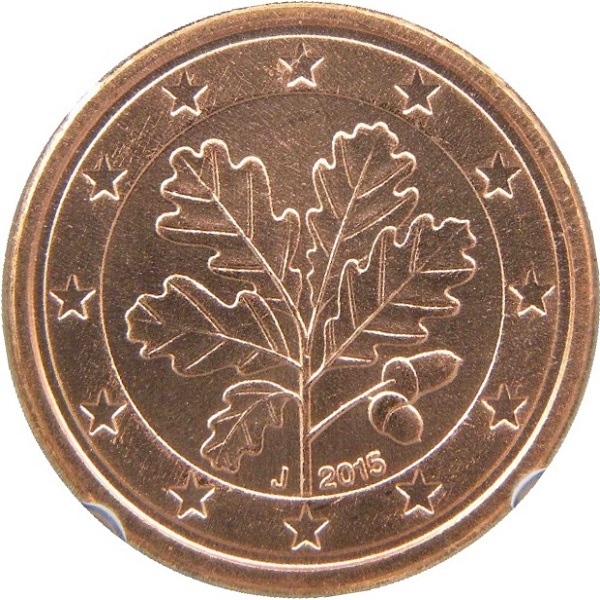 Германия 1 Евро цент (2015) "J" KM#