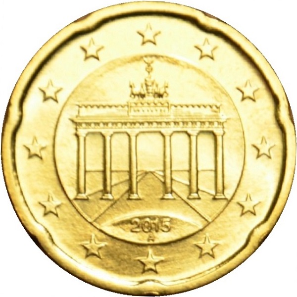Германия 20 Евро цент (2015) "A" KM#