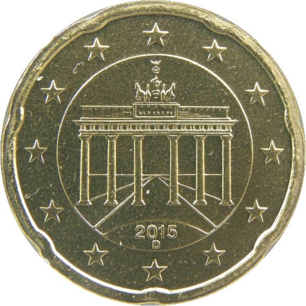 Germany 20 Euro cent (2015) "D" KM#