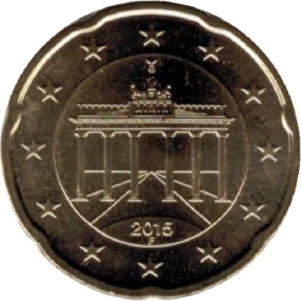 Германия 20 Евро цент (2015) "F" KM#